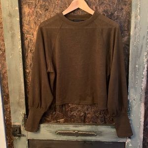 Sanctuary. Soft cropped sweater with cool sleeves.